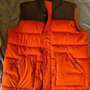 Men's Orange Puffer Vest